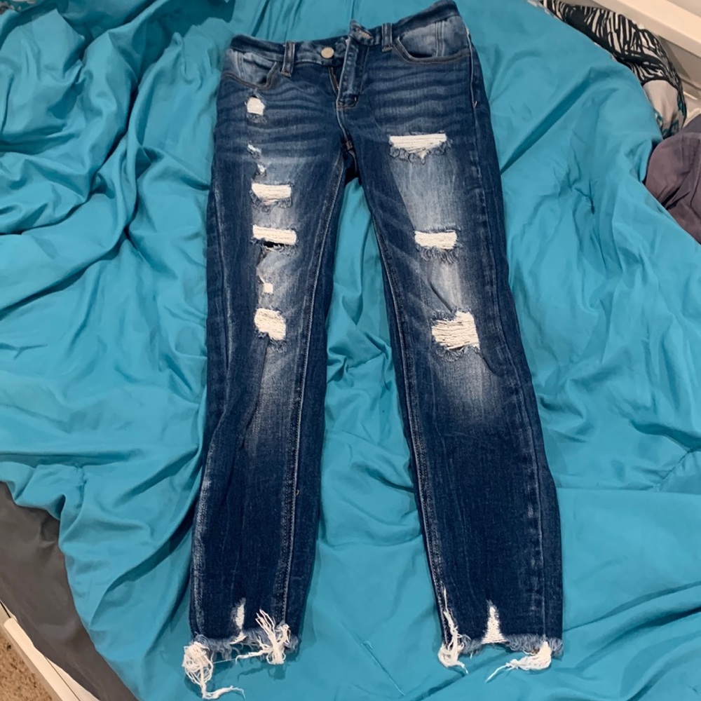 Girls high rise ankle skinny jeans